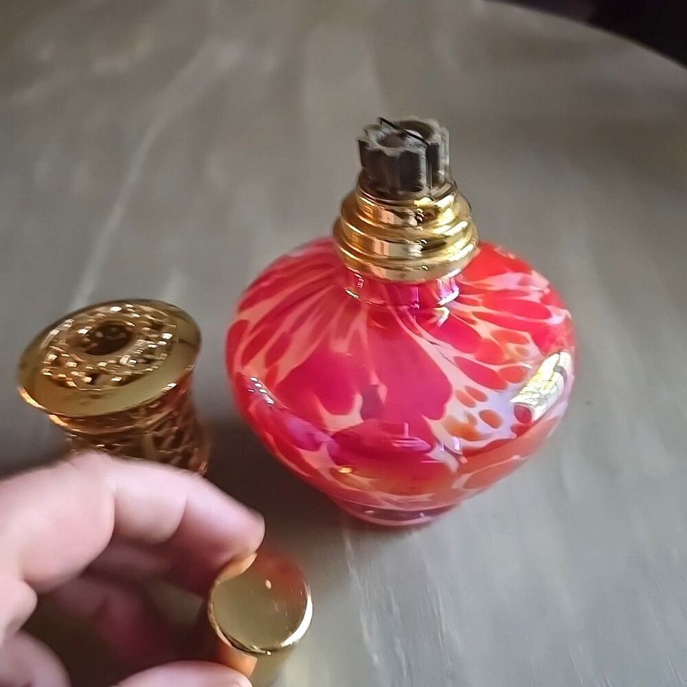 Home & Garden Party Glass Fragrance Oil Diffuser Lamp Crimson Wick Marble Style - Picture 6 of 7